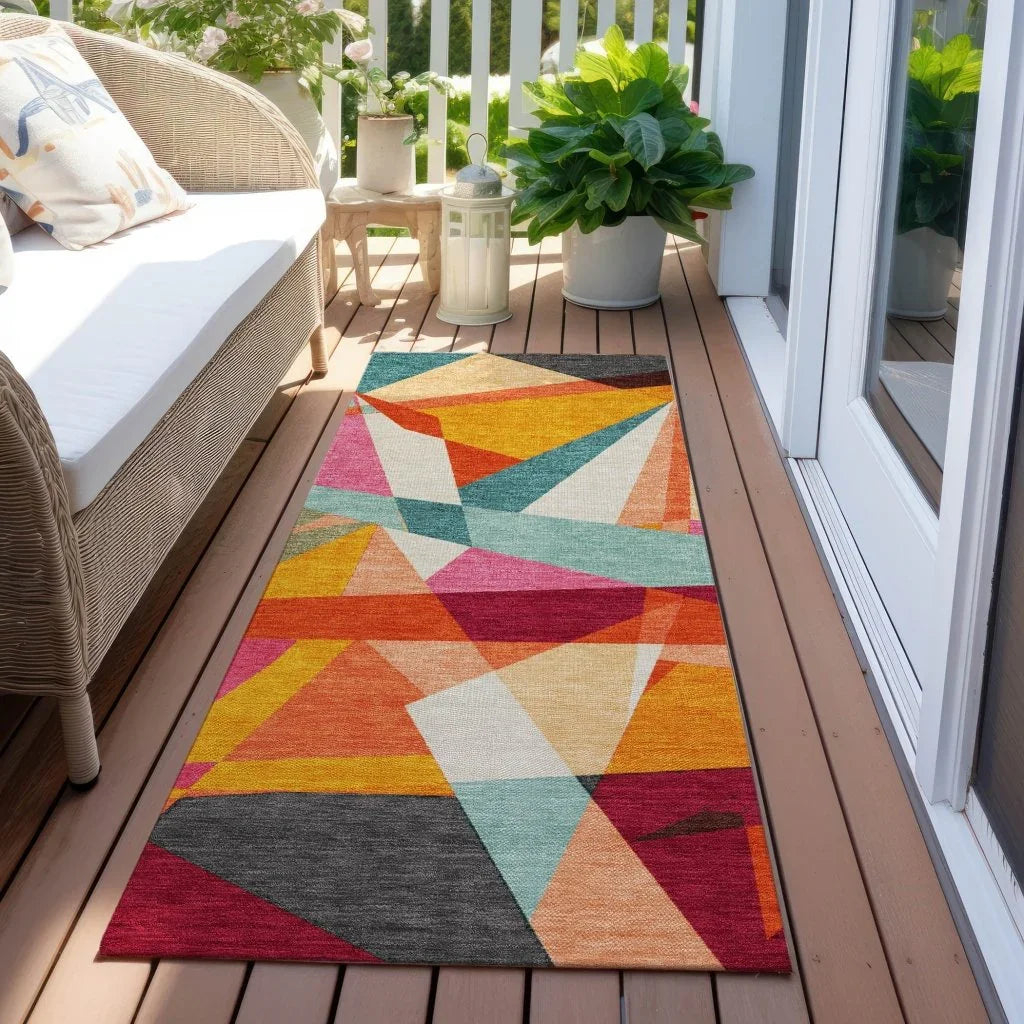 Zexture Orange Washable Indoor - Outdoor Rug - LOOMLAN - LOOMLAN Rugs - Outdoor Rugs