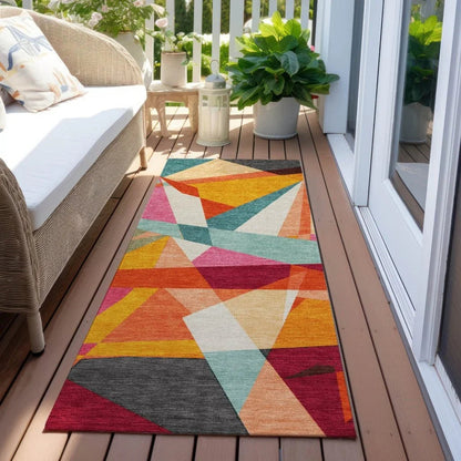 Zexture Orange Washable Indoor - Outdoor Rug - LOOMLAN - LOOMLAN Rugs - Outdoor Rugs