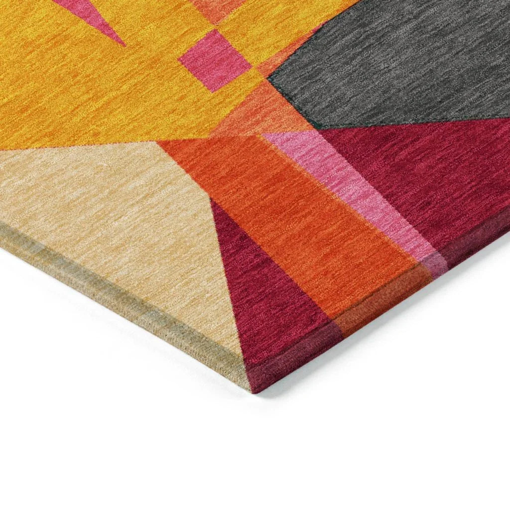 Zexture Orange Washable Indoor - Outdoor Rug - LOOMLAN - LOOMLAN Rugs - Outdoor Rugs