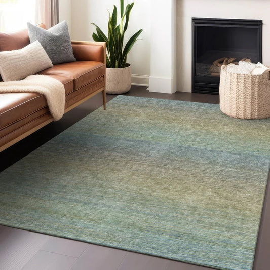 Zeyna Blue Washable Indoor - Outdoor Rug - LOOMLAN - LOOMLAN Rugs - Outdoor Rugs