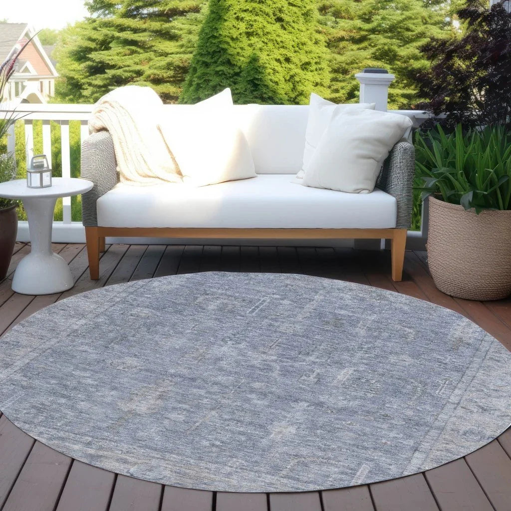 Zia Blue Washable Indoor-Outdoor Rug-Outdoor Rugs-LOOMLAN Rugs-LOOMLAN