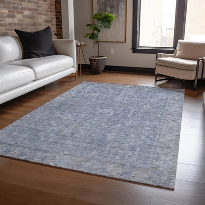 Zia Blue Washable Indoor-Outdoor Rug-Outdoor Rugs-LOOMLAN Rugs-LOOMLAN