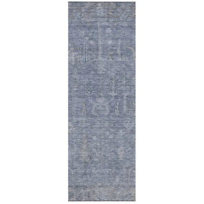 Zia Blue Washable Indoor-Outdoor Rug-Outdoor Rugs-LOOMLAN Rugs-2'3" x 7'6"-LOOMLAN
