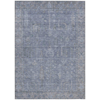 Zia Blue Washable Indoor-Outdoor Rug-Outdoor Rugs-LOOMLAN Rugs-2'6" x 3'10"-LOOMLAN