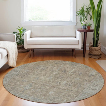 Zia Brown Washable Indoor-Outdoor Rug-Outdoor Rugs-LOOMLAN Rugs-LOOMLAN
