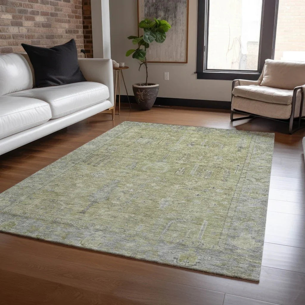 Zia Green Washable Indoor-Outdoor Rug-Outdoor Rugs-LOOMLAN Rugs-LOOMLAN