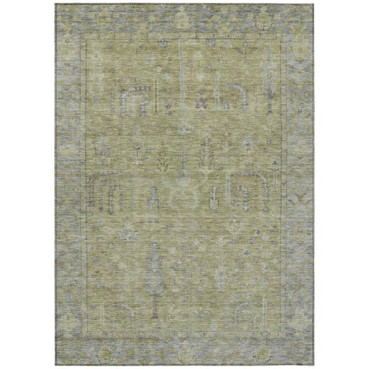Zia Green Washable Indoor-Outdoor Rug-Outdoor Rugs-LOOMLAN Rugs-2'6" x 3'10"-LOOMLAN