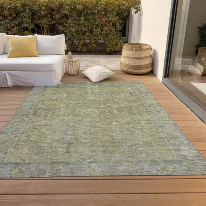 Zia Green Washable Indoor-Outdoor Rug-Outdoor Rugs-LOOMLAN Rugs-LOOMLAN