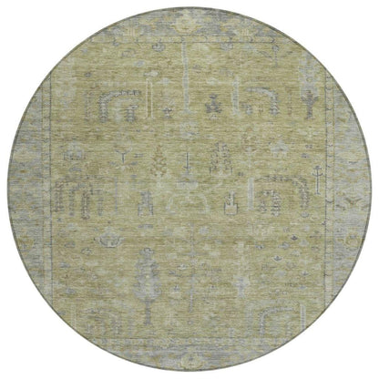 Zia Green Washable Indoor-Outdoor Rug-Outdoor Rugs-LOOMLAN Rugs-8' x 8'-LOOMLAN