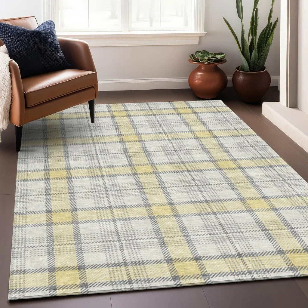 Zinara Gold Washable Indoor-Outdoor Rug-Outdoor Rugs-LOOMLAN Rugs-LOOMLAN