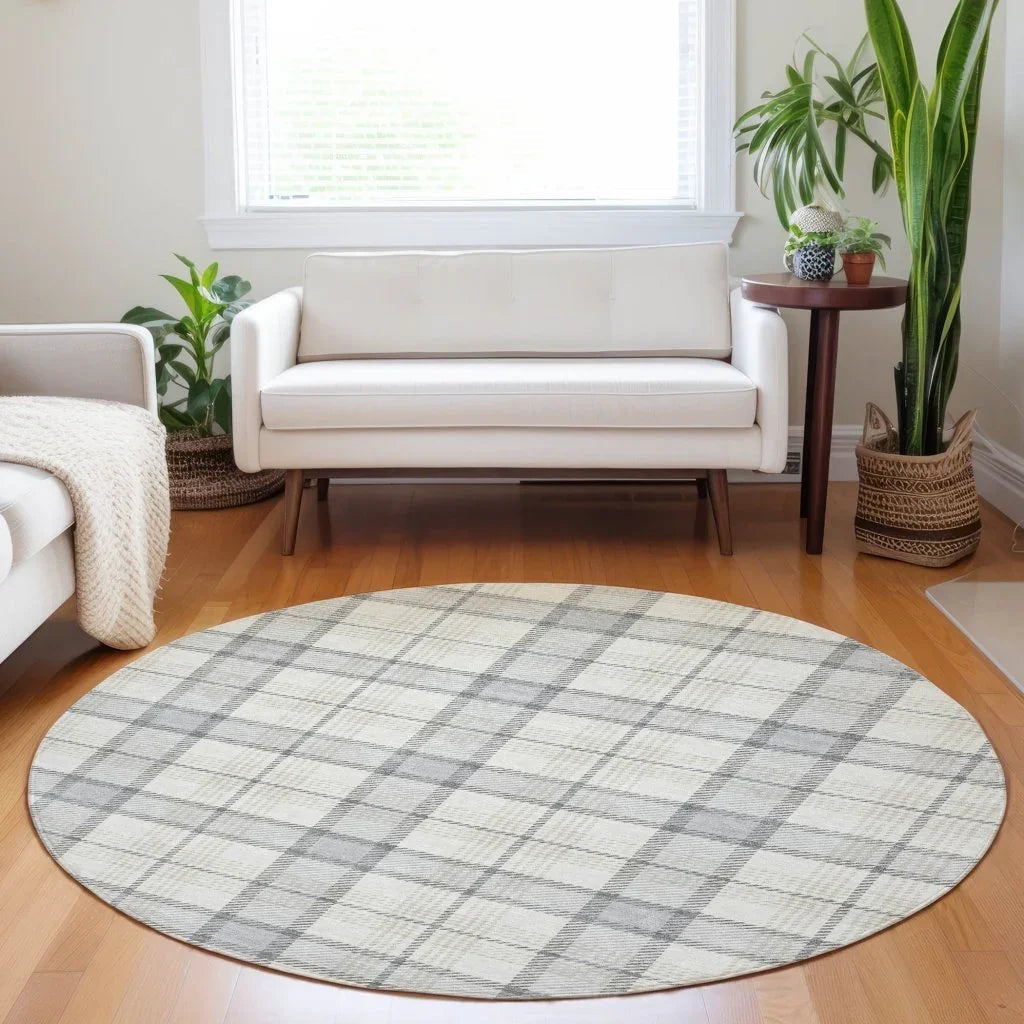 Zinara Gray Washable Indoor-Outdoor Rug-Outdoor Rugs-LOOMLAN Rugs-LOOMLAN