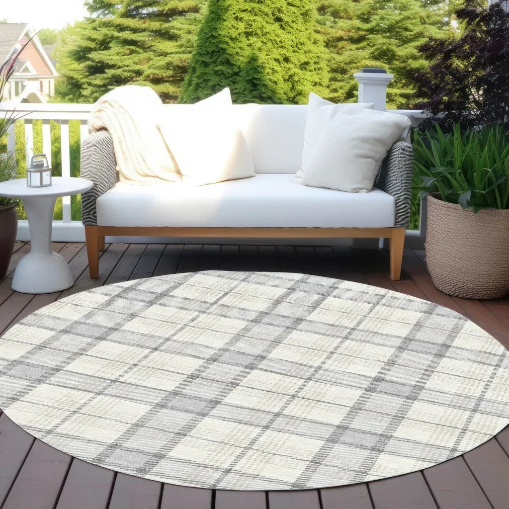 Zinara Gray Washable Indoor-Outdoor Rug-Outdoor Rugs-LOOMLAN Rugs-LOOMLAN