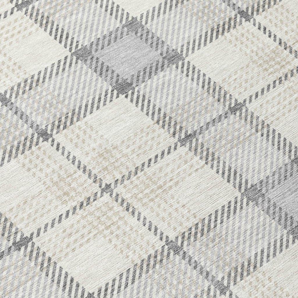 Zinara Gray Washable Indoor-Outdoor Rug-Outdoor Rugs-LOOMLAN Rugs-LOOMLAN