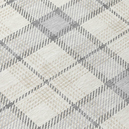 Zinara Gray Washable Indoor-Outdoor Rug-Outdoor Rugs-LOOMLAN Rugs-LOOMLAN