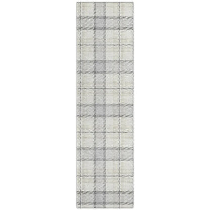 Zinara Gray Washable Indoor-Outdoor Rug-Outdoor Rugs-LOOMLAN Rugs-2'3" x 7'6"-LOOMLAN