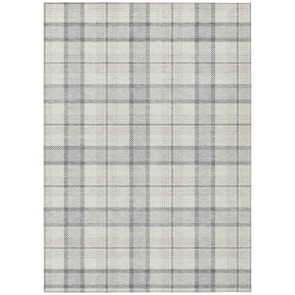 Zinara Gray Washable Indoor-Outdoor Rug-Outdoor Rugs-LOOMLAN Rugs-2'6" x 3'10"-LOOMLAN