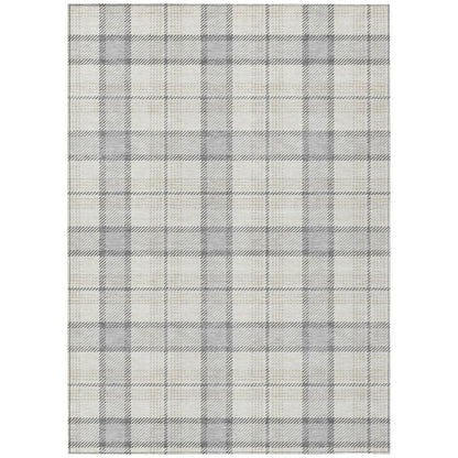 Zinara Gray Washable Indoor-Outdoor Rug-Outdoor Rugs-LOOMLAN Rugs-2'6" x 3'10"-LOOMLAN