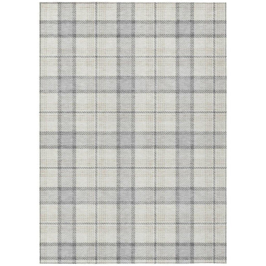 Zinara Gray Washable Indoor-Outdoor Rug-Outdoor Rugs-LOOMLAN Rugs-2'6" x 3'10"-LOOMLAN