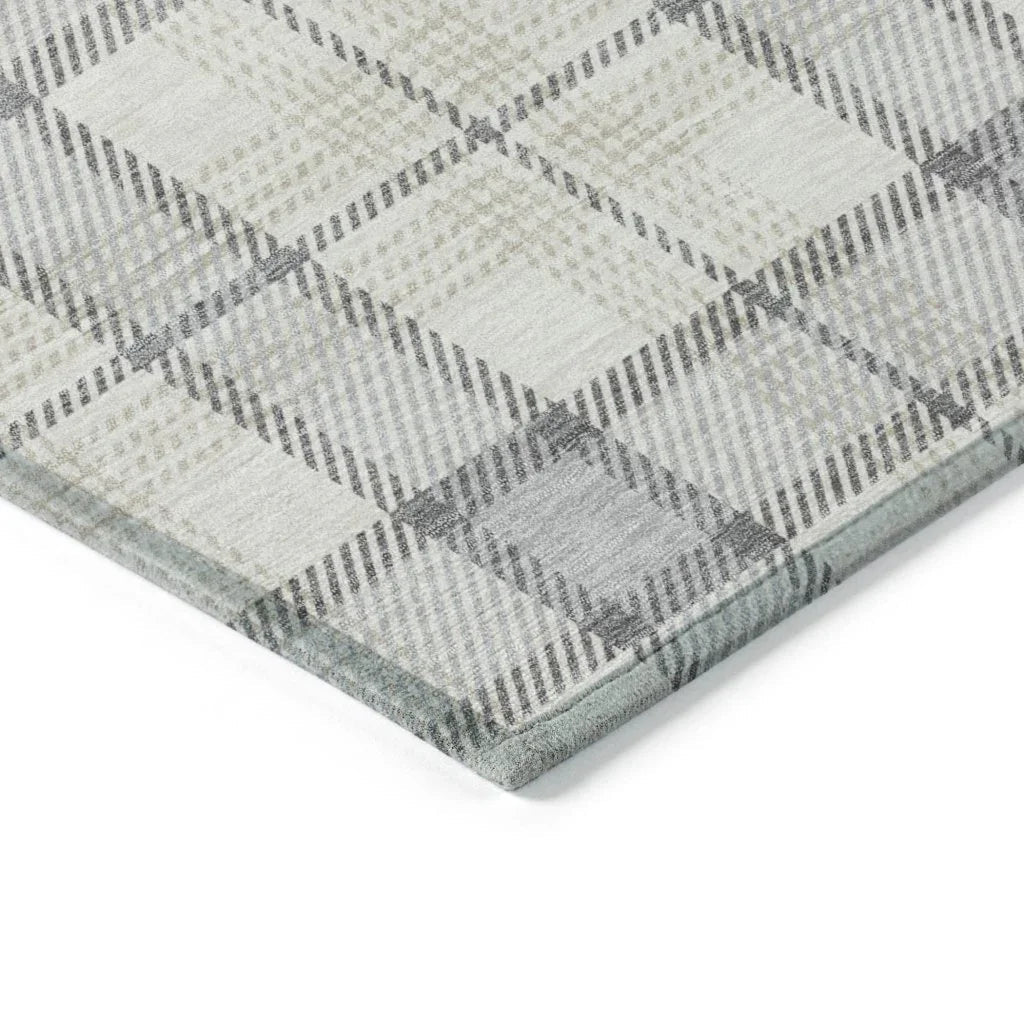Zinara Gray Washable Indoor-Outdoor Rug-Outdoor Rugs-LOOMLAN Rugs-LOOMLAN