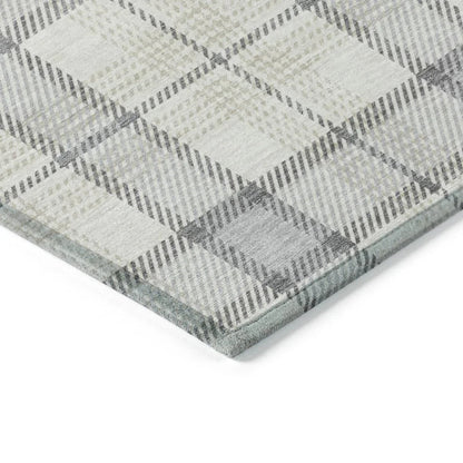 Zinara Gray Washable Indoor-Outdoor Rug-Outdoor Rugs-LOOMLAN Rugs-LOOMLAN