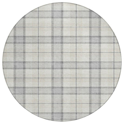 Zinara Gray Washable Indoor-Outdoor Rug-Outdoor Rugs-LOOMLAN Rugs-8' x 8'-LOOMLAN