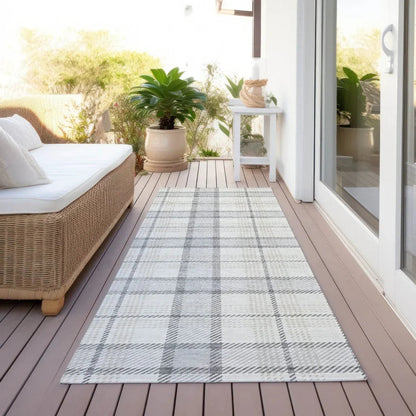 Zinara Gray Washable Indoor-Outdoor Rug-Outdoor Rugs-LOOMLAN Rugs-LOOMLAN