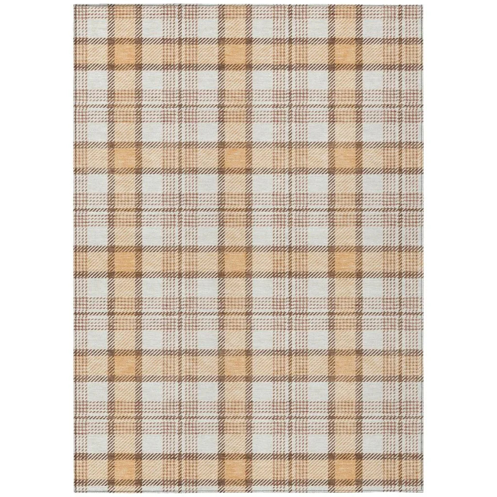 Zinara Orange Washable Indoor-Outdoor Rug-Outdoor Rugs-LOOMLAN Rugs-2'6" x 3'10"-LOOMLAN