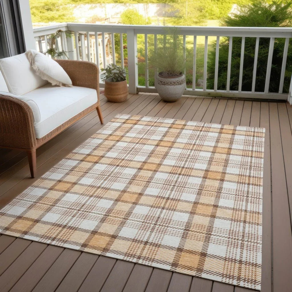 Zinara Orange Washable Indoor-Outdoor Rug-Outdoor Rugs-LOOMLAN Rugs-LOOMLAN