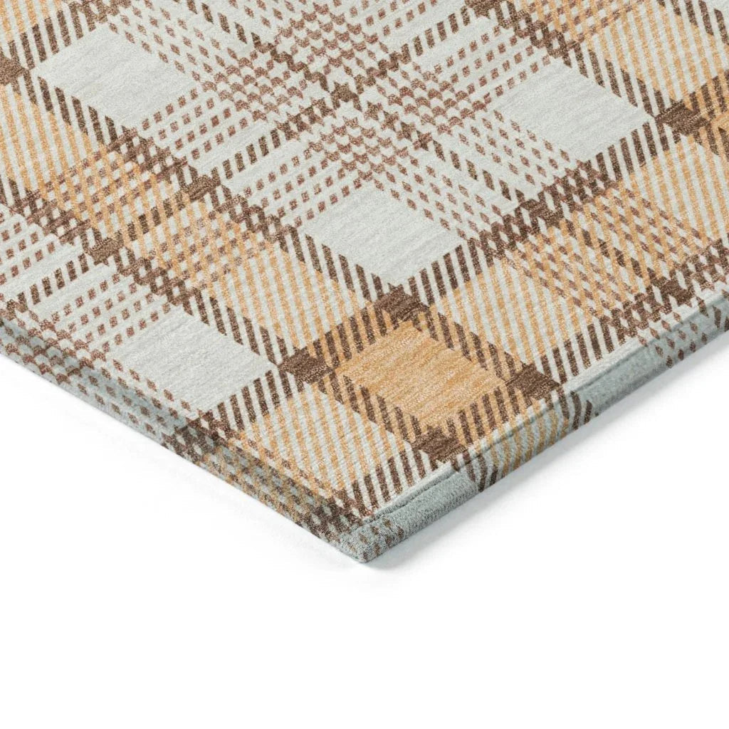 Zinara Orange Washable Indoor-Outdoor Rug-Outdoor Rugs-LOOMLAN Rugs-LOOMLAN