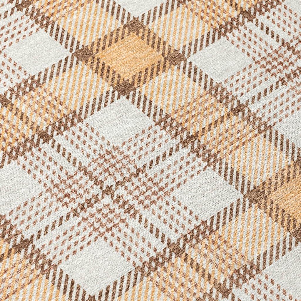 Zinara Orange Washable Indoor-Outdoor Rug-Outdoor Rugs-LOOMLAN Rugs-LOOMLAN
