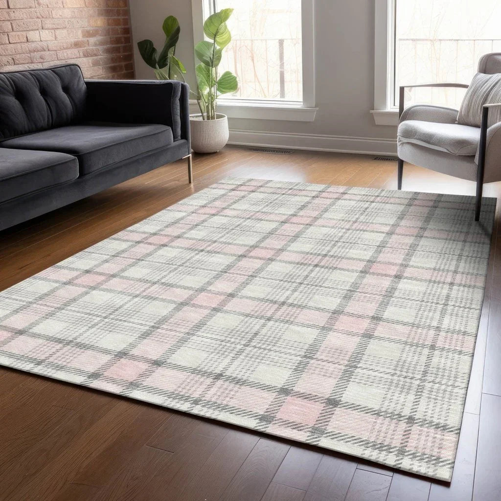 Zinara Pink Washable Indoor-Outdoor Rug-Outdoor Rugs-LOOMLAN Rugs-LOOMLAN
