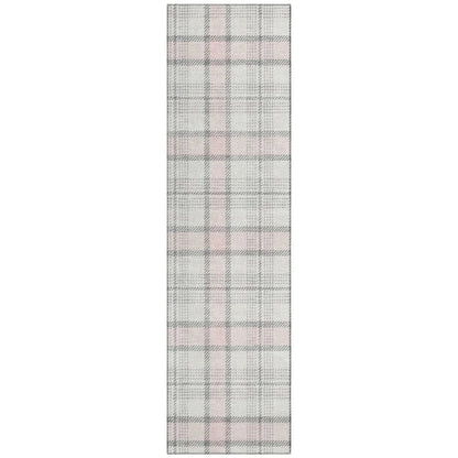 Zinara Pink Washable Indoor-Outdoor Rug-Outdoor Rugs-LOOMLAN Rugs-2'3" x 7'6"-LOOMLAN