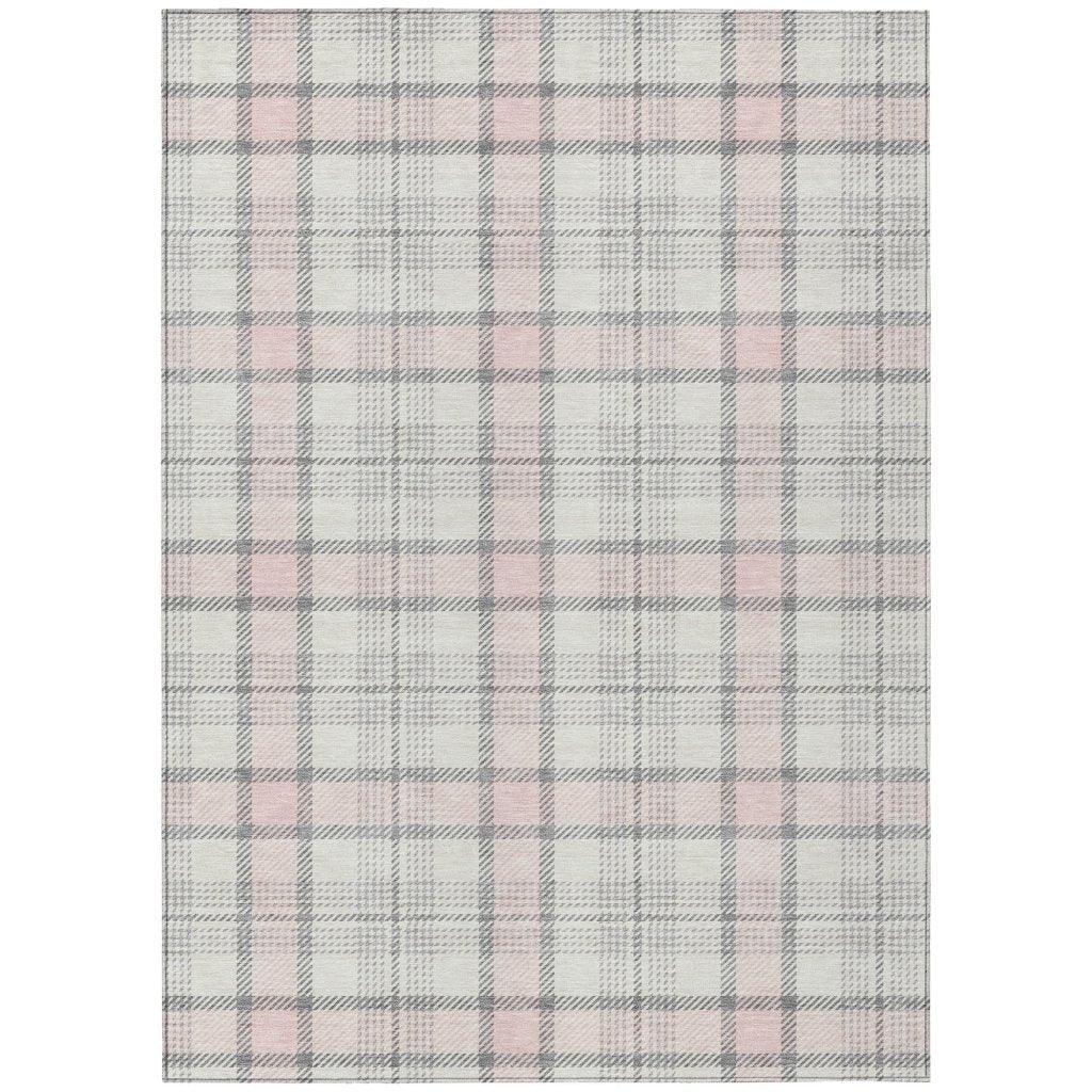 Zinara Pink Washable Indoor-Outdoor Rug-Outdoor Rugs-LOOMLAN Rugs-2'6" x 3'10"-LOOMLAN