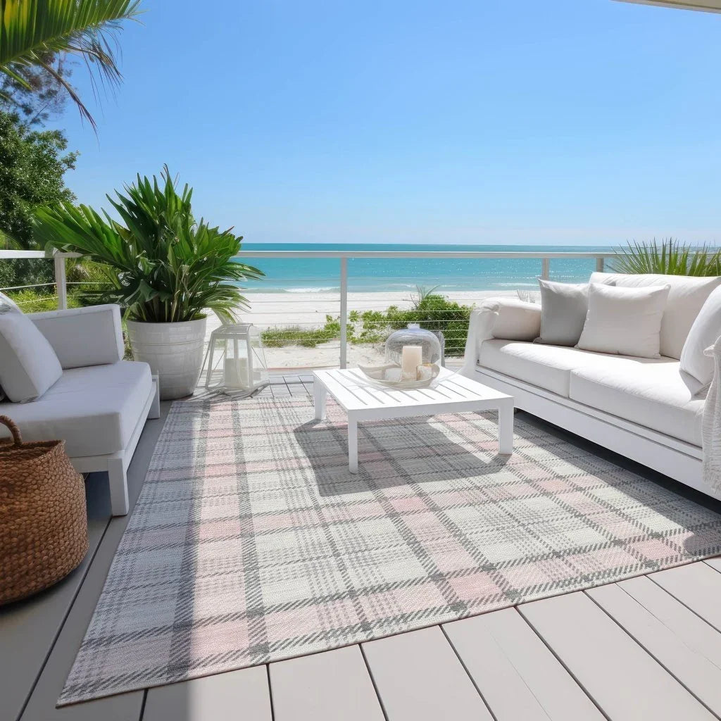 Zinara Pink Washable Indoor-Outdoor Rug-Outdoor Rugs-LOOMLAN Rugs-LOOMLAN