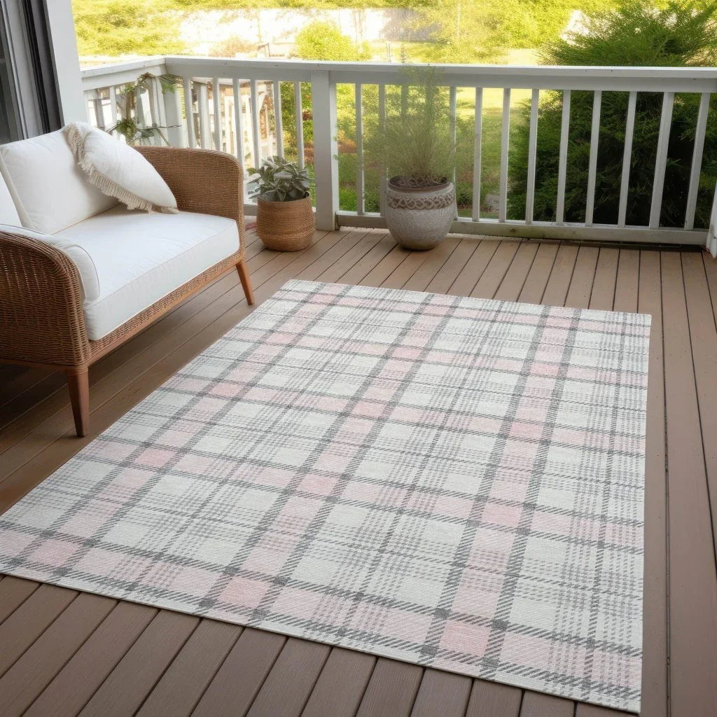 Zinara Pink Washable Indoor-Outdoor Rug-Outdoor Rugs-LOOMLAN Rugs-LOOMLAN