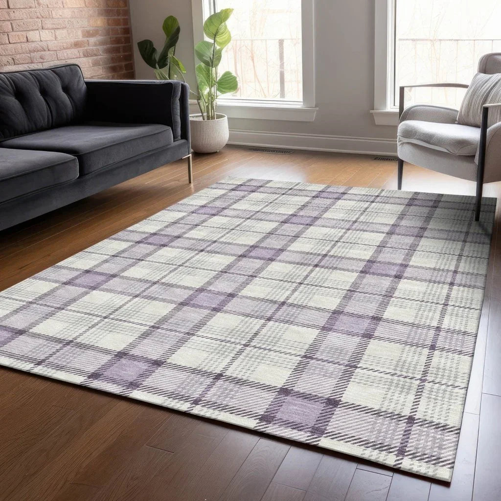 Zinara Purple Washable Indoor-Outdoor Rug-Outdoor Rugs-LOOMLAN Rugs-LOOMLAN