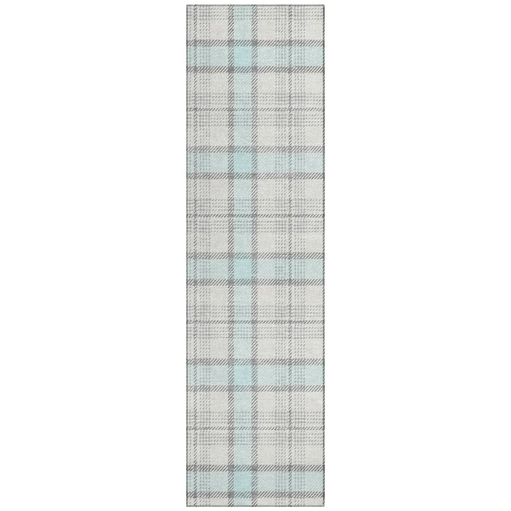 Zinara Sky Washable Indoor-Outdoor Rug-Outdoor Rugs-LOOMLAN Rugs-2'3" x 7'6"-LOOMLAN