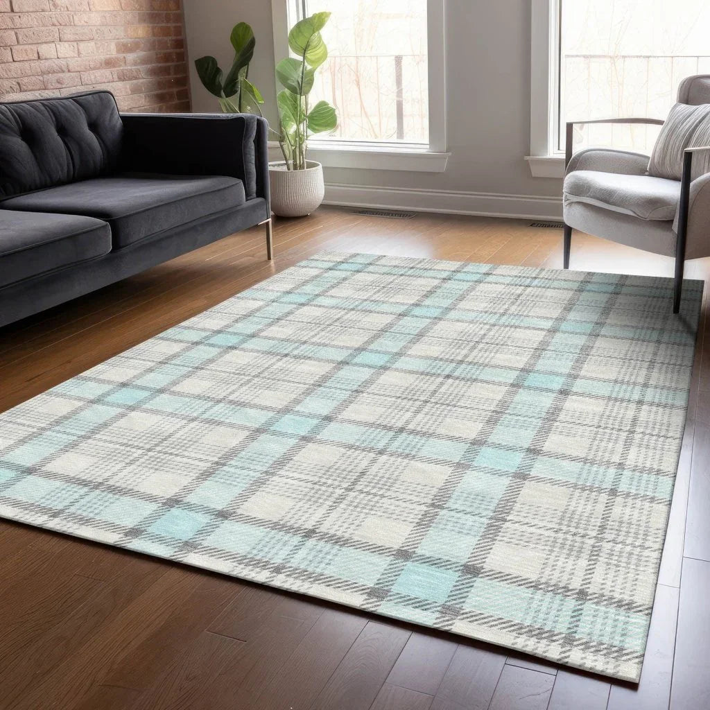 Zinara Sky Washable Indoor-Outdoor Rug-Outdoor Rugs-LOOMLAN Rugs-LOOMLAN