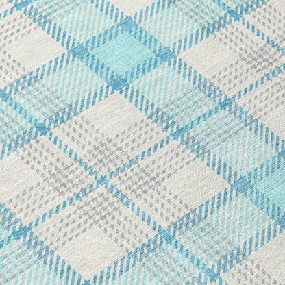 Zinara Teal Washable Indoor-Outdoor Rug-Outdoor Rugs-LOOMLAN Rugs-LOOMLAN