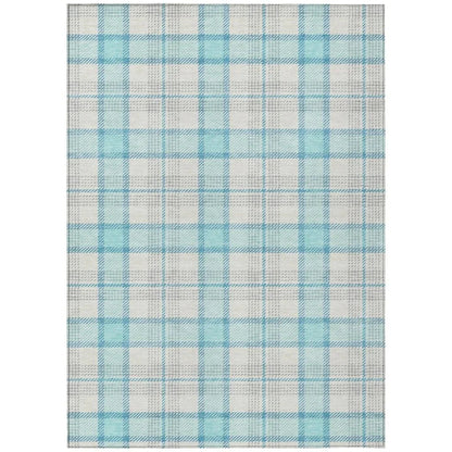Zinara Teal Washable Indoor-Outdoor Rug-Outdoor Rugs-LOOMLAN Rugs-2'6" x 3'10"-LOOMLAN