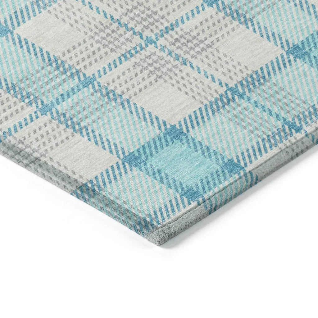 Zinara Teal Washable Indoor-Outdoor Rug-Outdoor Rugs-LOOMLAN Rugs-LOOMLAN