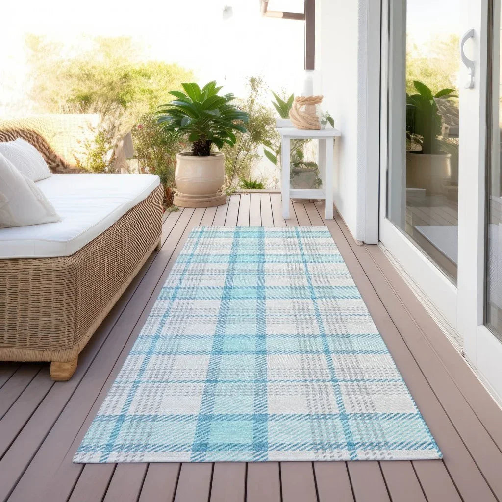 Zinara Teal Washable Indoor-Outdoor Rug-Outdoor Rugs-LOOMLAN Rugs-LOOMLAN