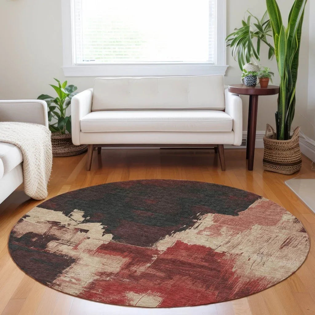 Zireya Red Washable Indoor - Outdoor Rug - LOOMLAN - LOOMLAN Rugs - Outdoor Rugs