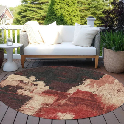 Zireya Red Washable Indoor - Outdoor Rug - LOOMLAN - LOOMLAN Rugs - Outdoor Rugs
