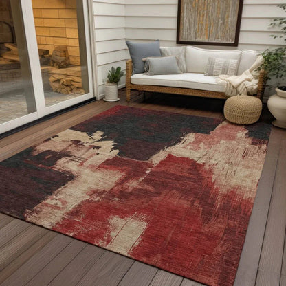 Zireya Red Washable Indoor - Outdoor Rug - LOOMLAN - LOOMLAN Rugs - Outdoor Rugs