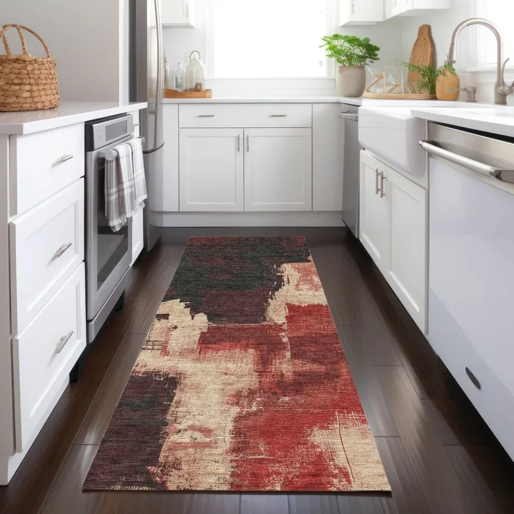 Zireya Red Washable Indoor - Outdoor Rug - LOOMLAN - LOOMLAN Rugs - Outdoor Rugs