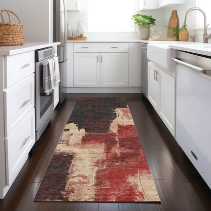Zireya Red Washable Indoor - Outdoor Rug - LOOMLAN - LOOMLAN Rugs - Outdoor Rugs