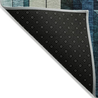 Ziva Blue Washable Indoor-Outdoor Rug-Outdoor Rugs-LOOMLAN Rugs-LOOMLAN