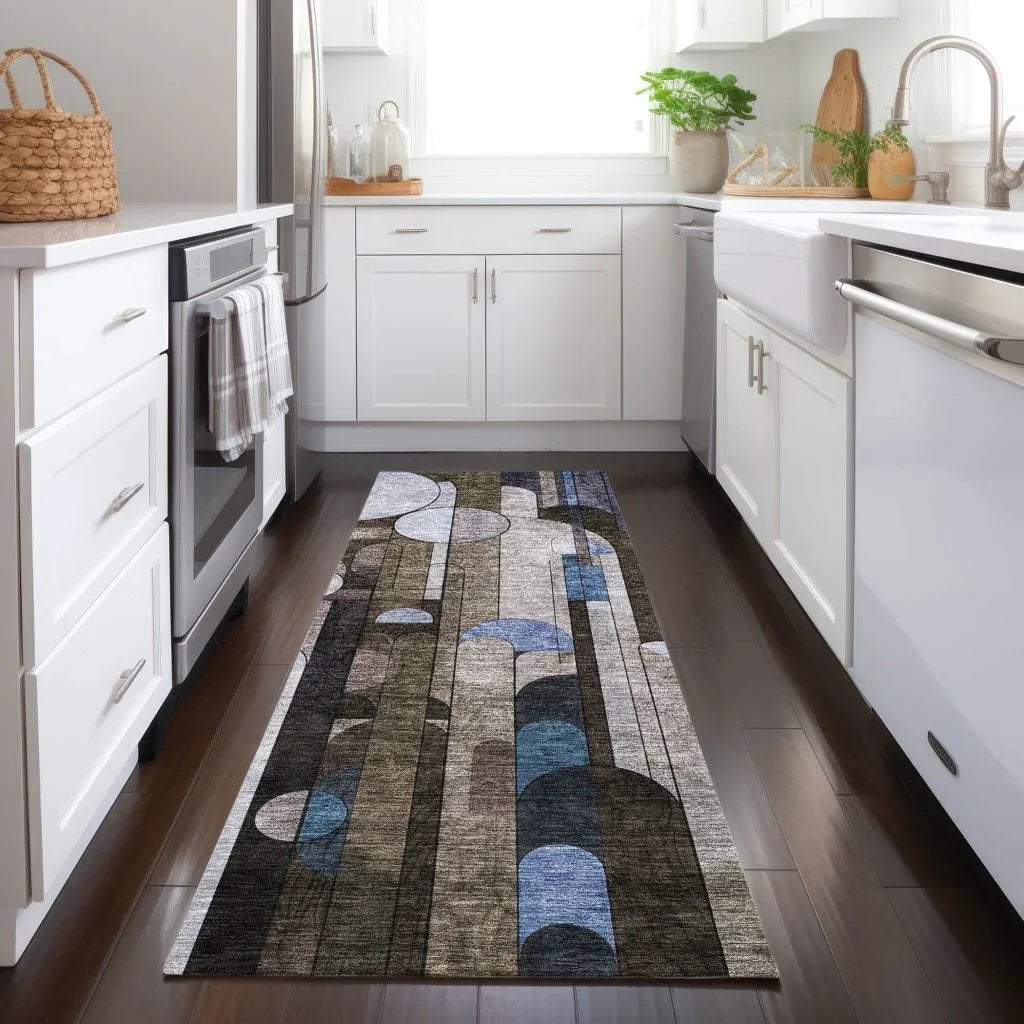 Ziva Brown Washable Indoor-Outdoor Rug-Outdoor Rugs-LOOMLAN Rugs-LOOMLAN