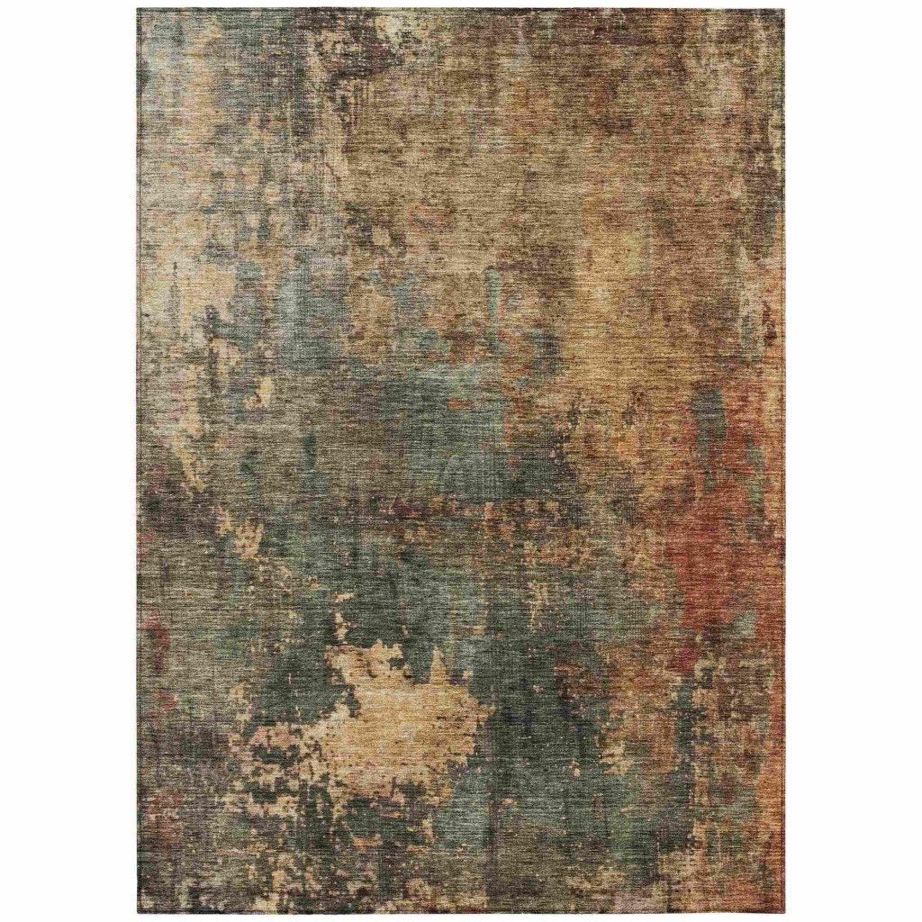 Zuleya Green Washable Indoor - Outdoor Rug - LOOMLAN - LOOMLAN Rugs - Outdoor Rugs